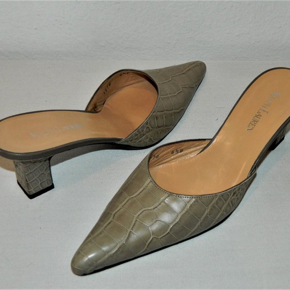 Ralph Lauren Vintage  Crocodile Leather Slide Sandals
